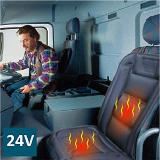 Heated Seat Cover with Lumbar Support, Deluxe Model with Premium Cigarette plug for Truck